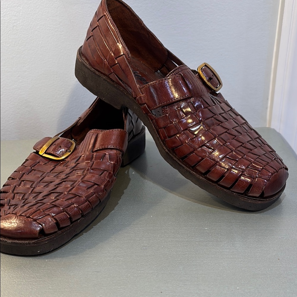 Sunsteps Men's Brown Woven Leather Loafers